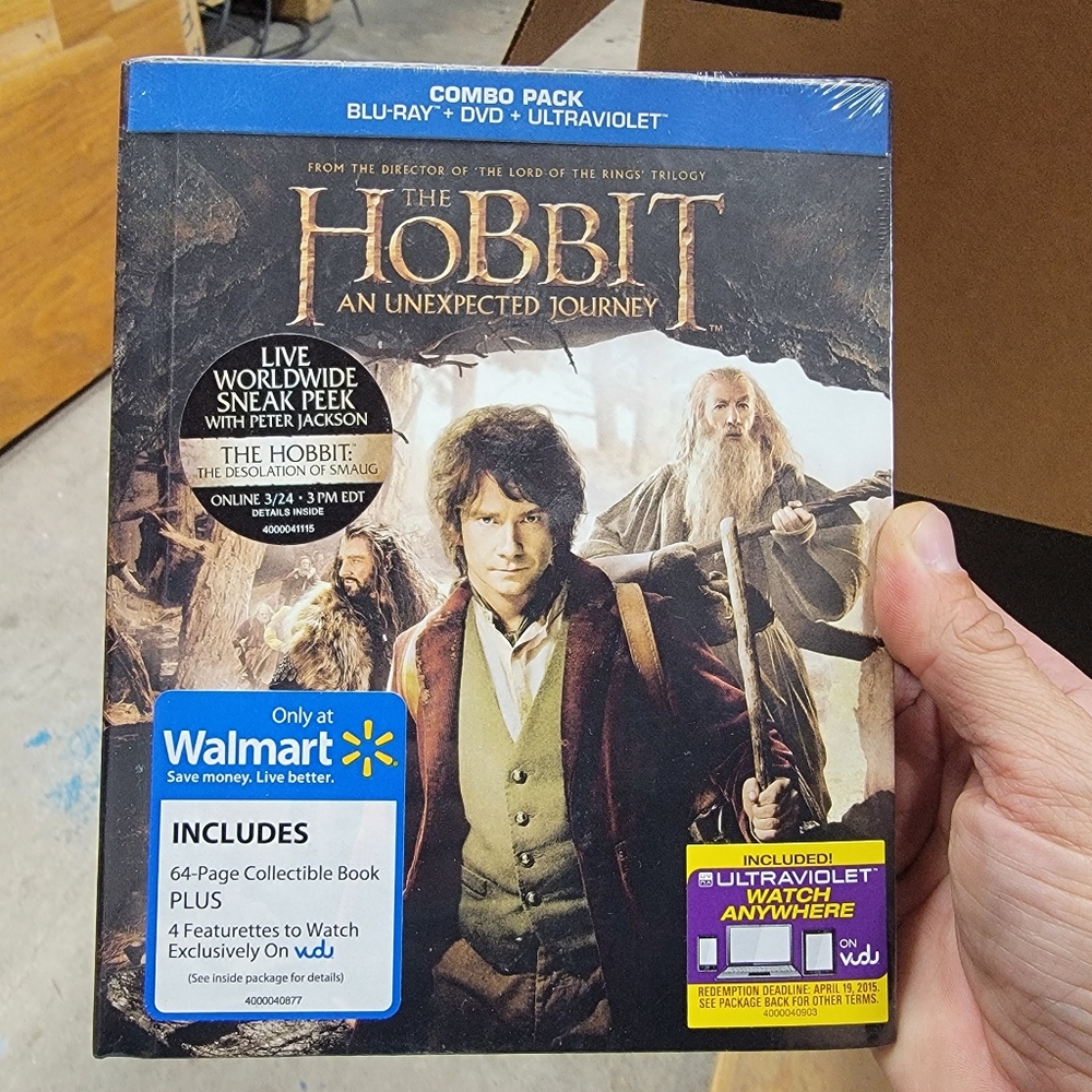 The Hobbit Blu-Ray DVD Ultraviolet Combo Pack | New Unopened